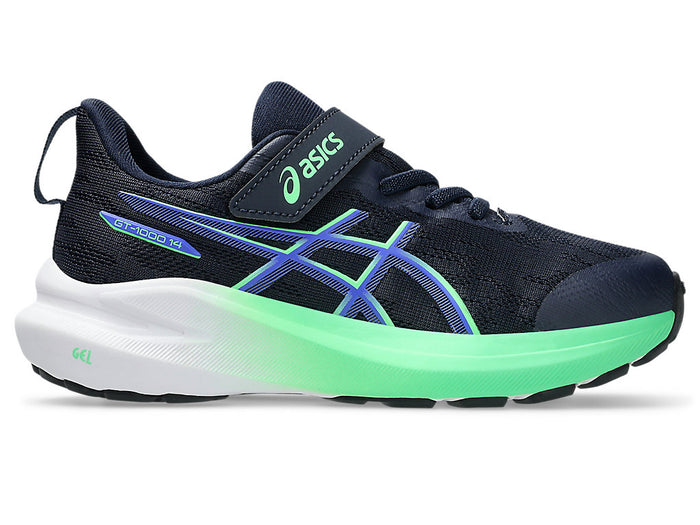 ASICS Boy's GT-1000 14 PS Running Shoe - Navy/Green