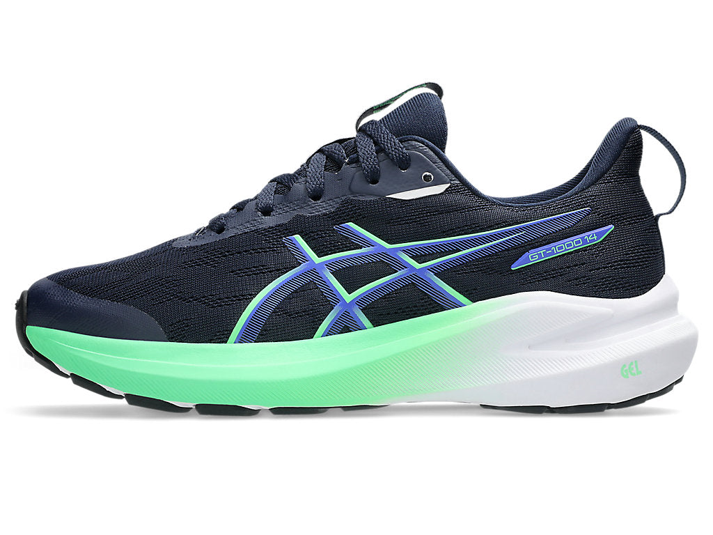 ASICS Boy's GT-1000 14 GS Running Shoe - Navy/Green