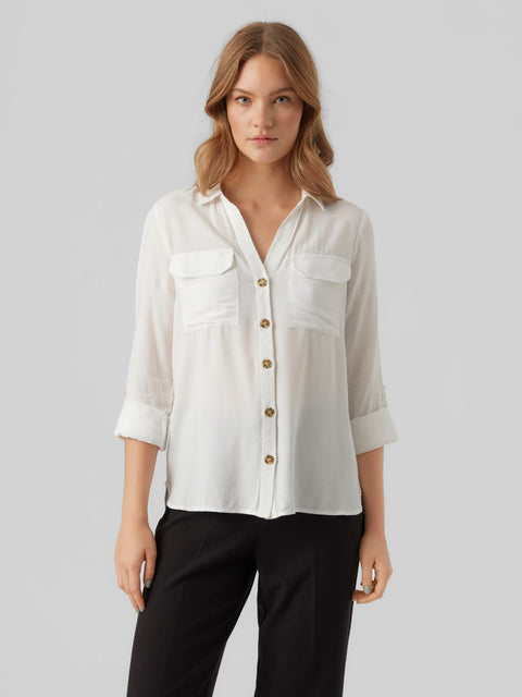 VERO MODA : Regular Fit Shirt - White