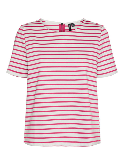 VERO MODA : Abby Zip T-Shirt - Pink