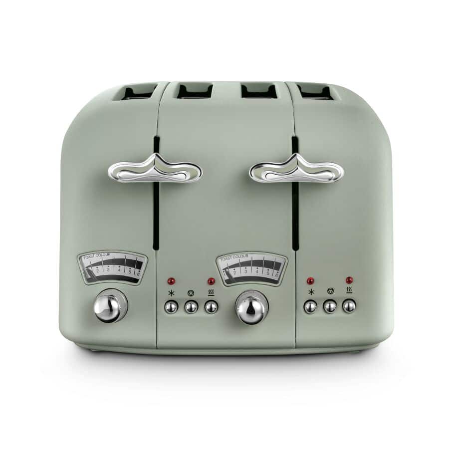 DeLONGHI Argento Flora 4 Slice Toaster - Green