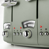 DeLONGHI Argento Flora 4 Slice Toaster - Green