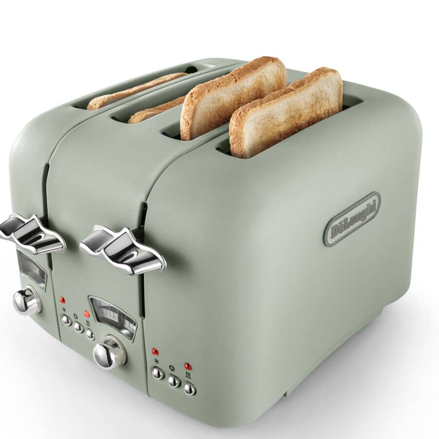 DeLONGHI Argento Flora 4 Slice Toaster - Green