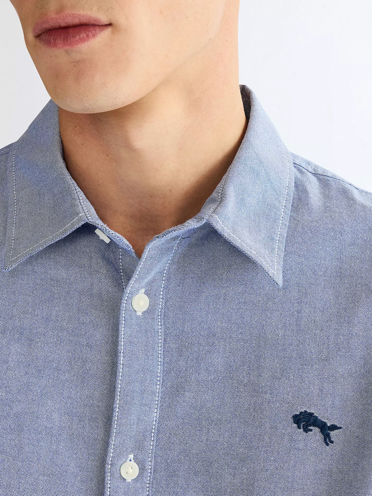 WRANGLER Men's Long Sleeve Shirt - Oxford Blue
