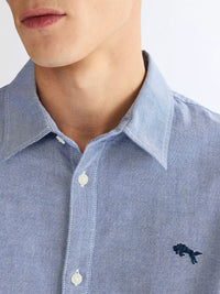 WRANGLER Men's Long Sleeve Shirt - Oxford Blue
