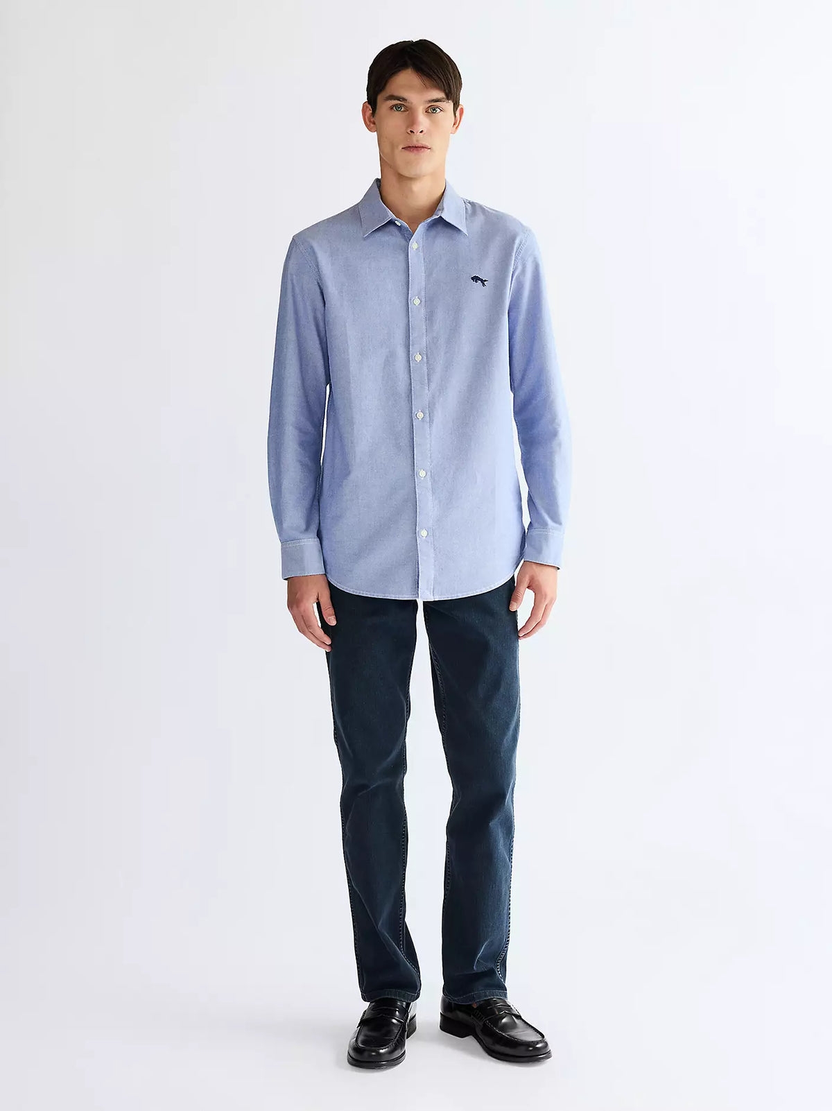 WRANGLER Men's Long Sleeve Shirt - Oxford Blue