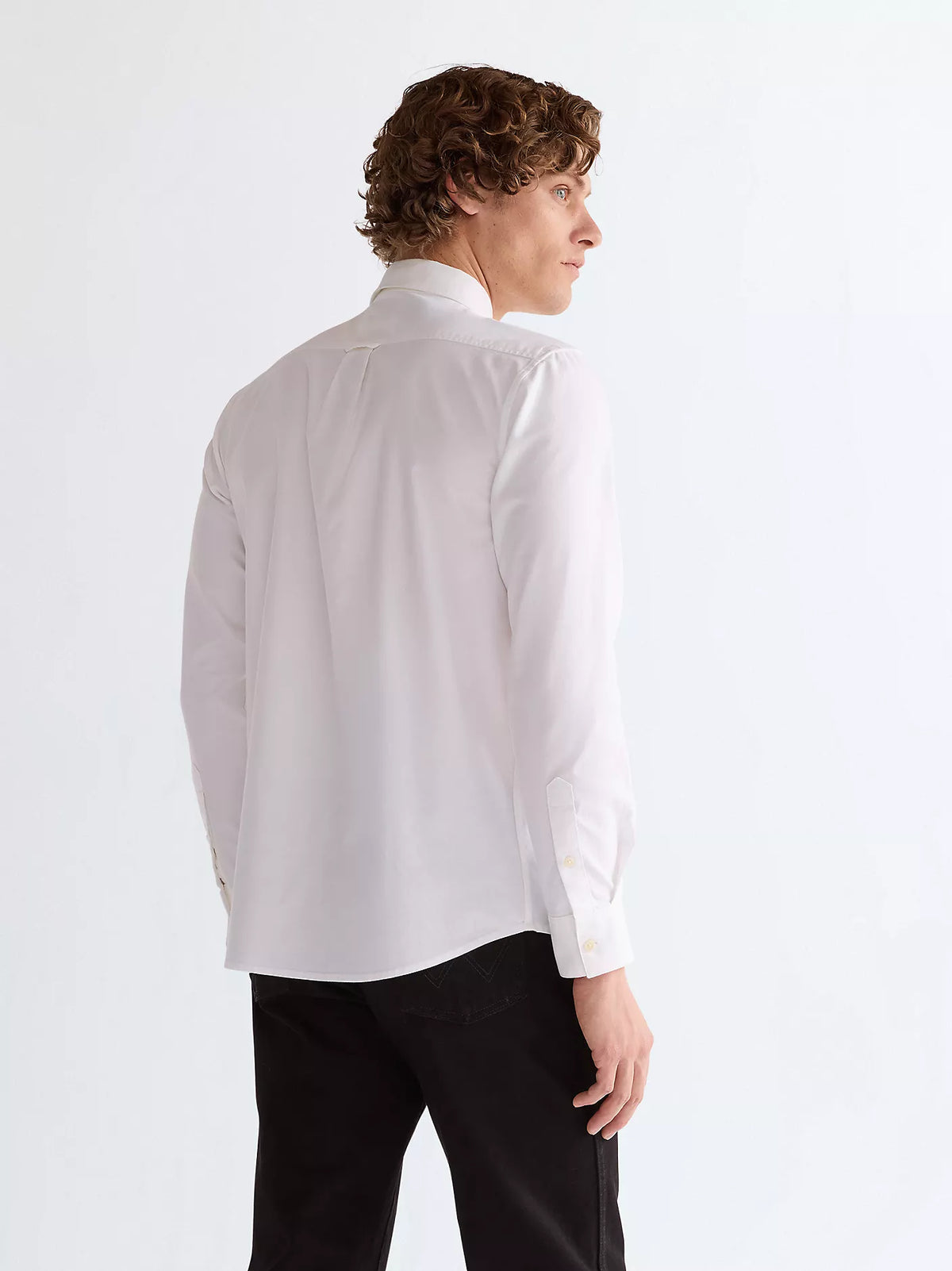 WRANGLER Men's Long Sleeve Regular Shirt - Oxford White
