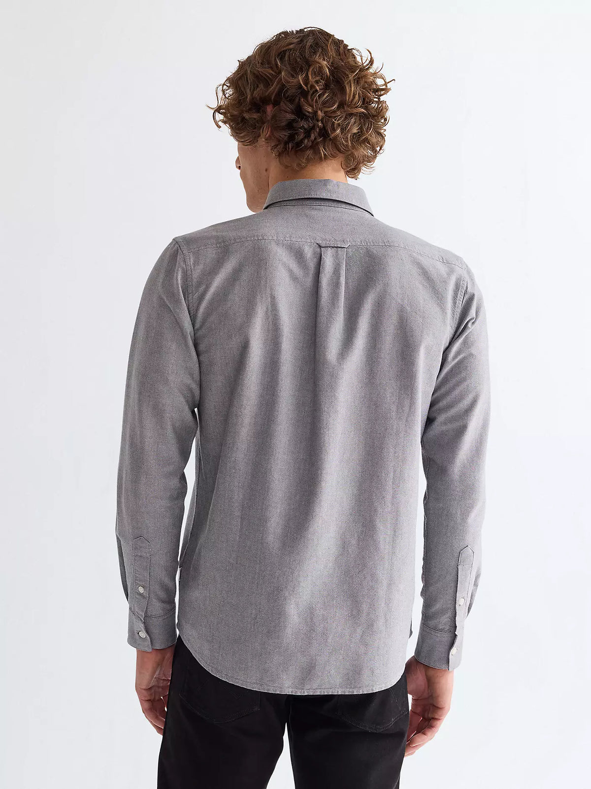 WRANGLER Men's Long Sleeve Oxford Shirt - Grey