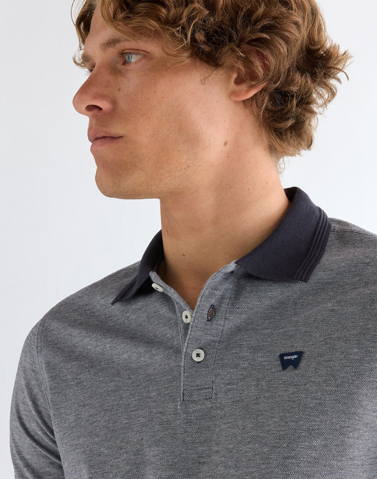 WRANGLER Men's Refined 2-Tone Polo Shirt - Navy