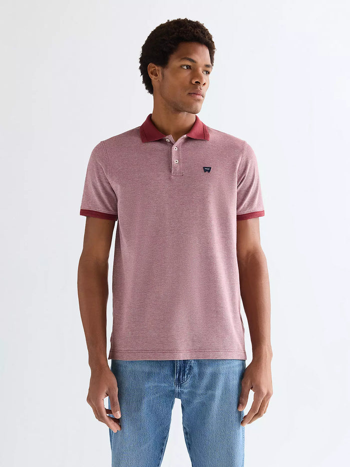 WRANGLER Regular Refined Polo Shirt - Ruby Wine