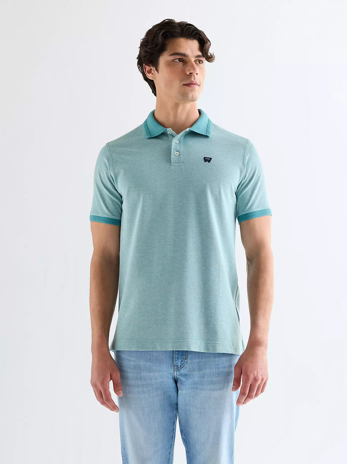 WRANGLER Men's Refined 2-Tone Polo Shirt - Blue