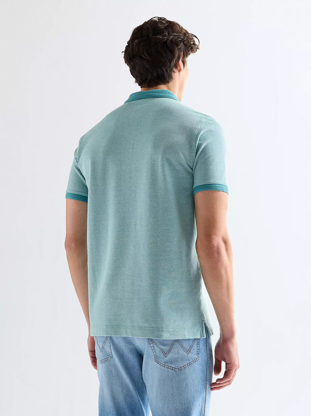 WRANGLER Men's Refined 2-Tone Polo Shirt - Blue
