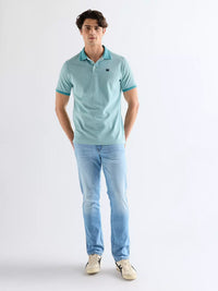 WRANGLER Men's Refined 2-Tone Polo Shirt - Blue