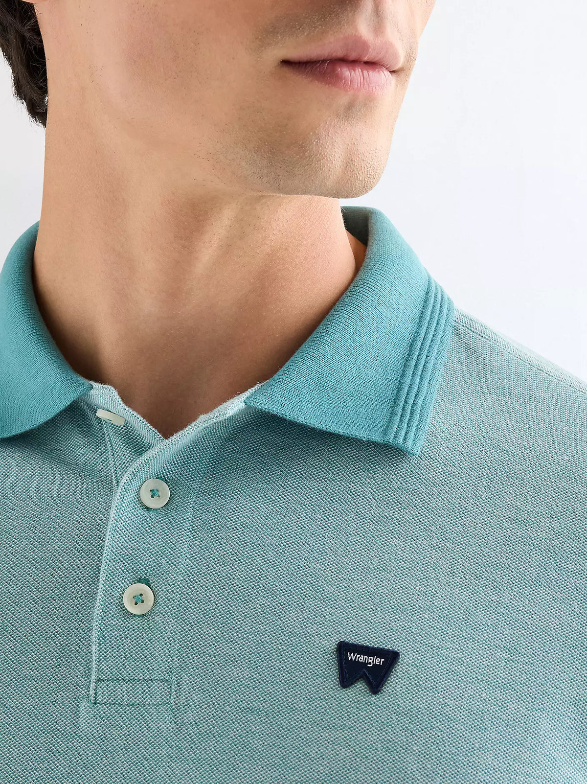 WRANGLER Men's Refined 2-Tone Polo Shirt - Blue