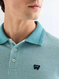 WRANGLER Men's Refined 2-Tone Polo Shirt - Blue