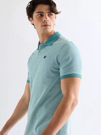 WRANGLER Men's Refined 2-Tone Polo Shirt - Blue