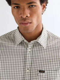 WRANGLER Men's Regular One Pocket Shirt - Green Check