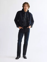 WRANGLER Men's Buffalo Trace Sherpa Collar Denim Jacket - Navy