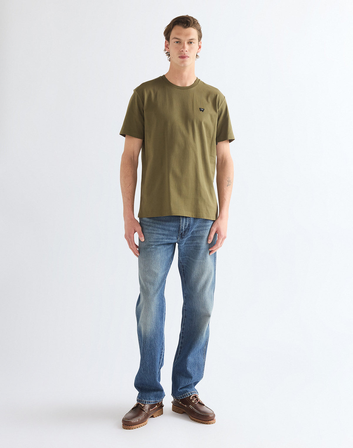 WRANGLER Regular Sign Off T-Shirt - Olive Green