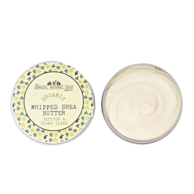 DONEGAL NATURAL SOAP Vetiver & Ylang Ylang Organic Whipped Shea Body Butter - 120g