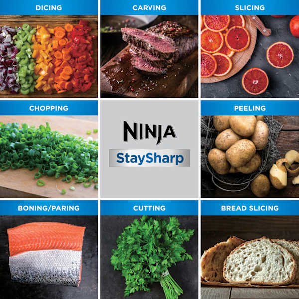 NINJA Foodi StaySharp Knife Block with Integrated Sharpener – 5Pc Set