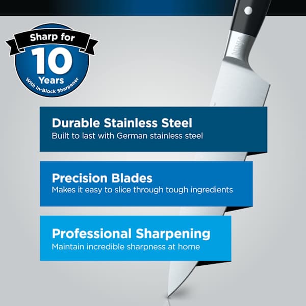 NINJA Foodi StaySharp Knife Block with Integrated Sharpener – 5Pc Set