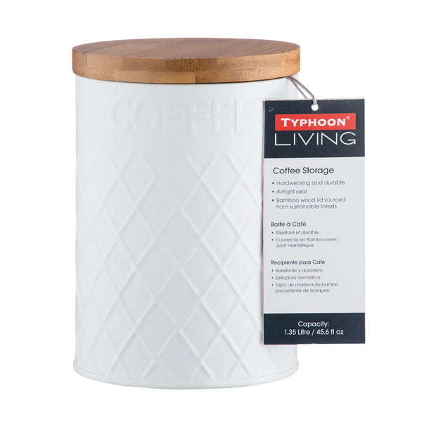 TYPHOON Embossed Coffee Storage - White