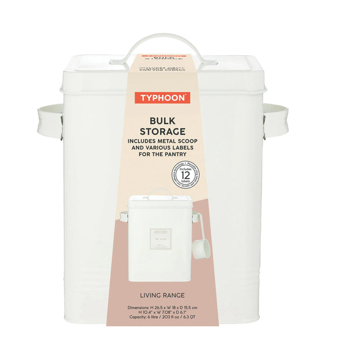 TYPHOON Living Cream Bulk Storage With Labels 6L