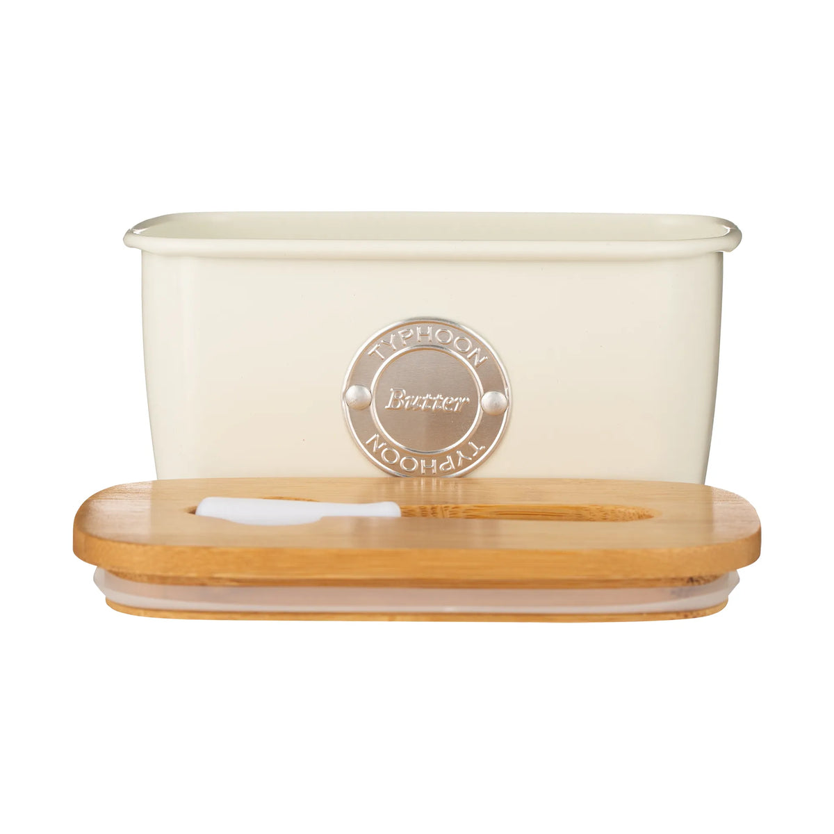 TYPHOON Living Steel Butter Dish & Spatula Set - Cream