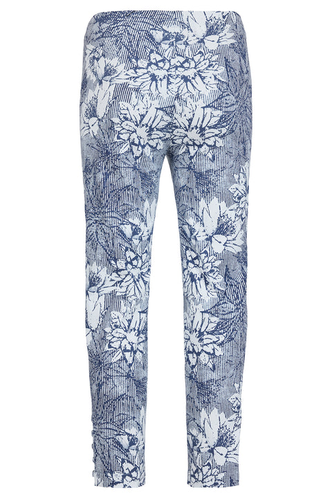 ROBELL : Lena Floral Trousers - Navy