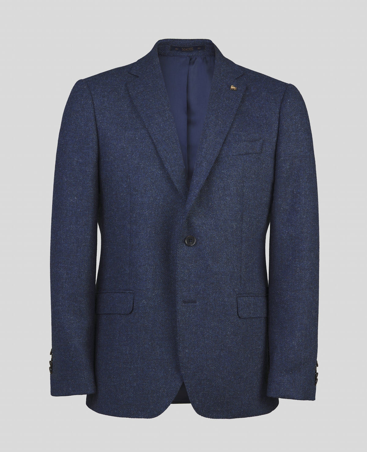 MAGEE Liffey Tweed Blazer - Blue Herringbone
