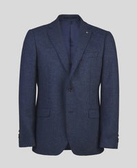 MAGEE Liffey Tweed Blazer - Blue Herringbone