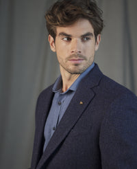 MAGEE Liffey Tweed Blazer - Blue Herringbone