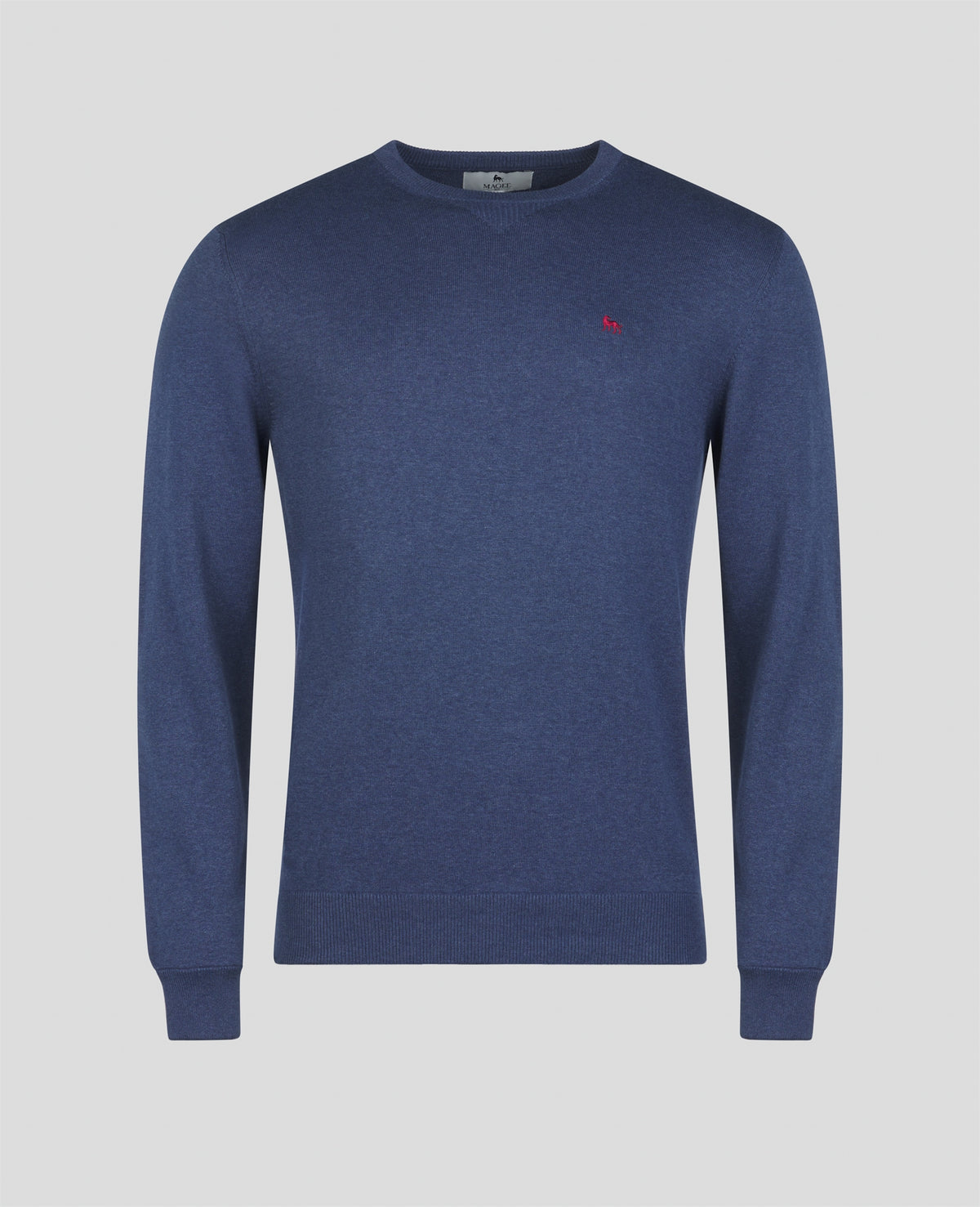 MAGEE Carn Cotton Crew Neck Jumper - Navy