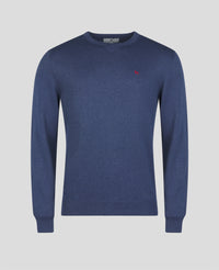 MAGEE Carn Cotton Crew Neck Jumper - Navy