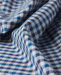 MAGEE Tullagh Cotton Shirt - Blue Herringbone