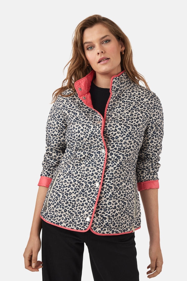 FRANDSEN Reversible Leopard Jacket - Coral