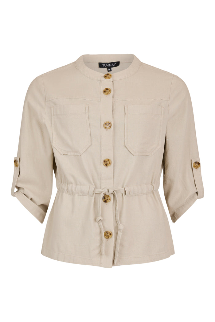 SUNDAY Short Sleeve Jacket - Stone