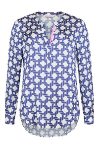 ROBELL R.O.B Long Sleeve Print Top - Navy Print