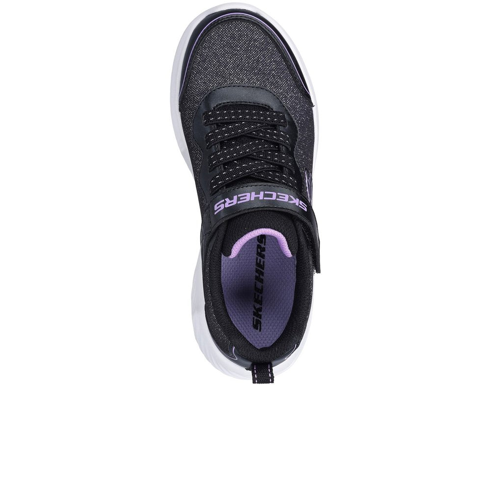 SKECHERS Bounder Girly Groove Glitter Trainers - Black | 303528L