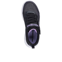 SKECHERS Bounder Girly Groove Glitter Trainers - Black | 303528L