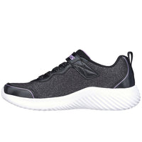 SKECHERS Bounder Girly Groove Glitter Trainers - Black | 303528L