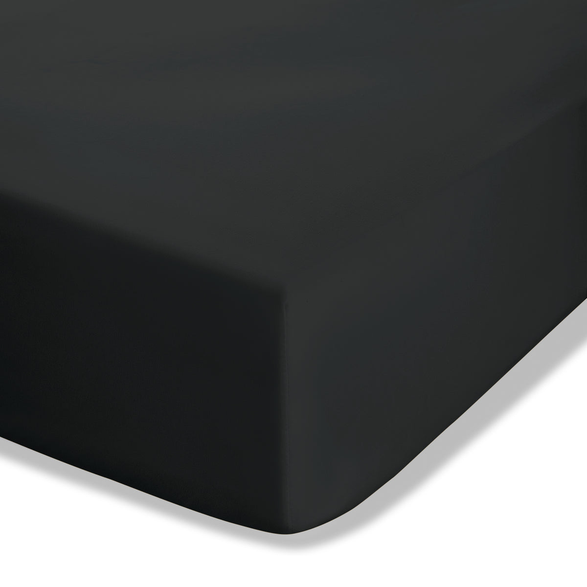 CATHERINE LANSFIELD King Size Extra Deep Easy Iron Percale Fitted Sheet - Black