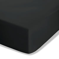 CATHERINE LANSFIELD King Size Extra Deep Easy Iron Percale Fitted Sheet - Black