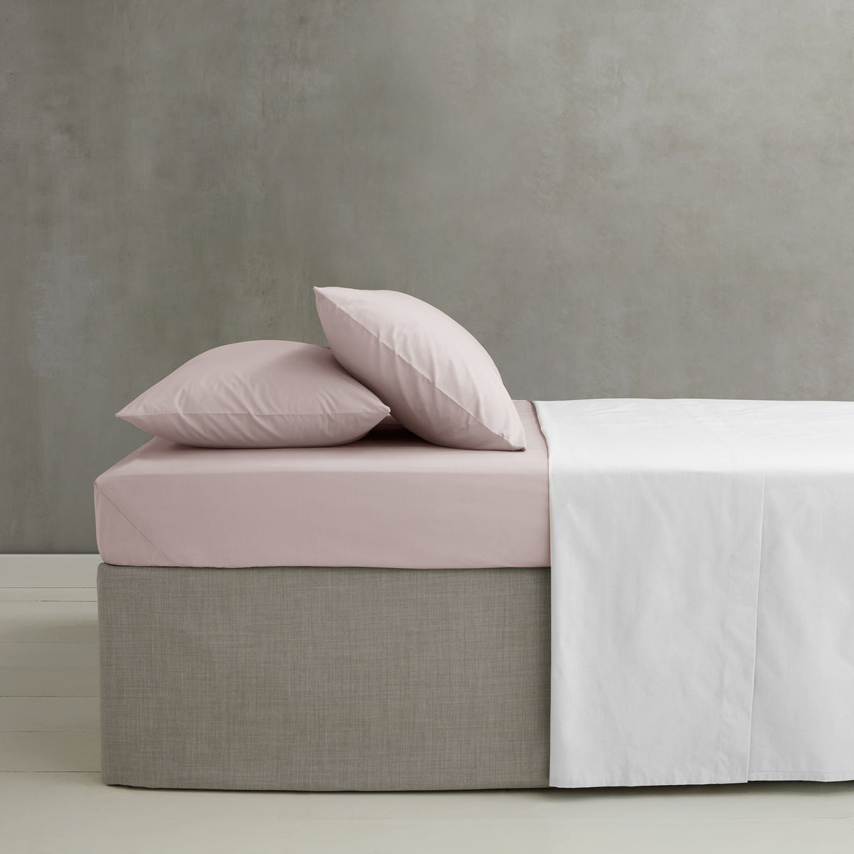 CATHERINE LANSFIELD Housewife Easy Iron Percale Standard Pillowcase Pair - Blush
