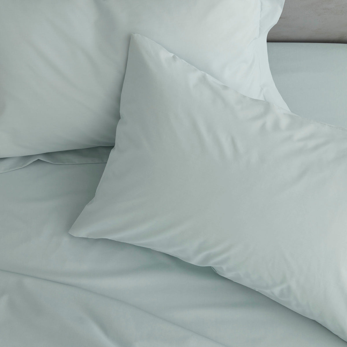 CATHERINE LANSFIELD Easy Iron Percale Single Fitted Sheet - Duck Egg