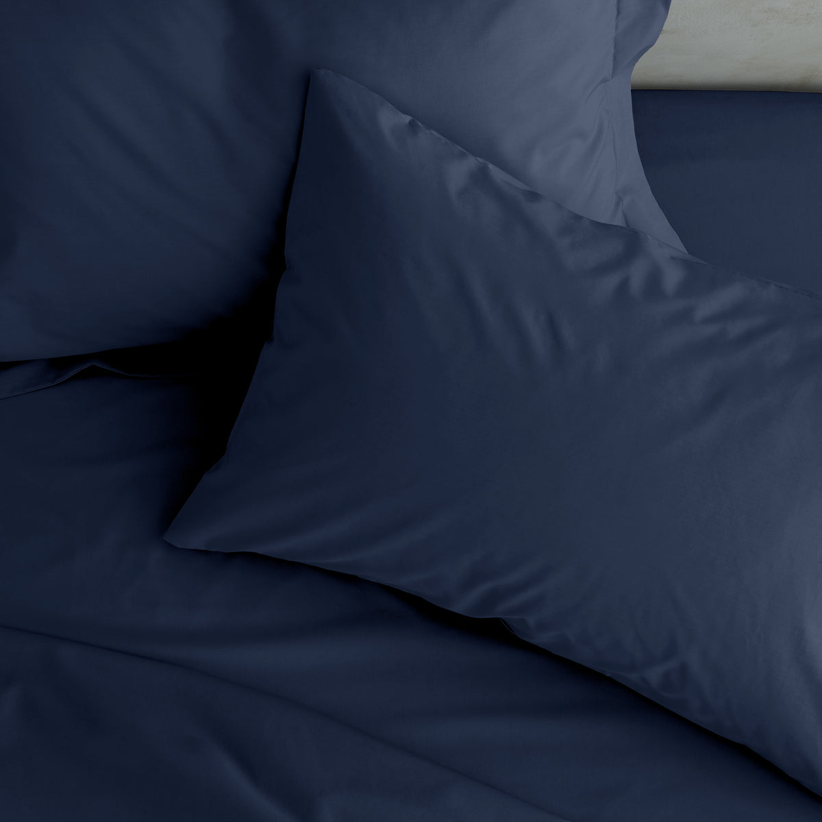 CATHERINE LANSFIELD Easy Iron Percale Single Fitted Sheet - Navy
