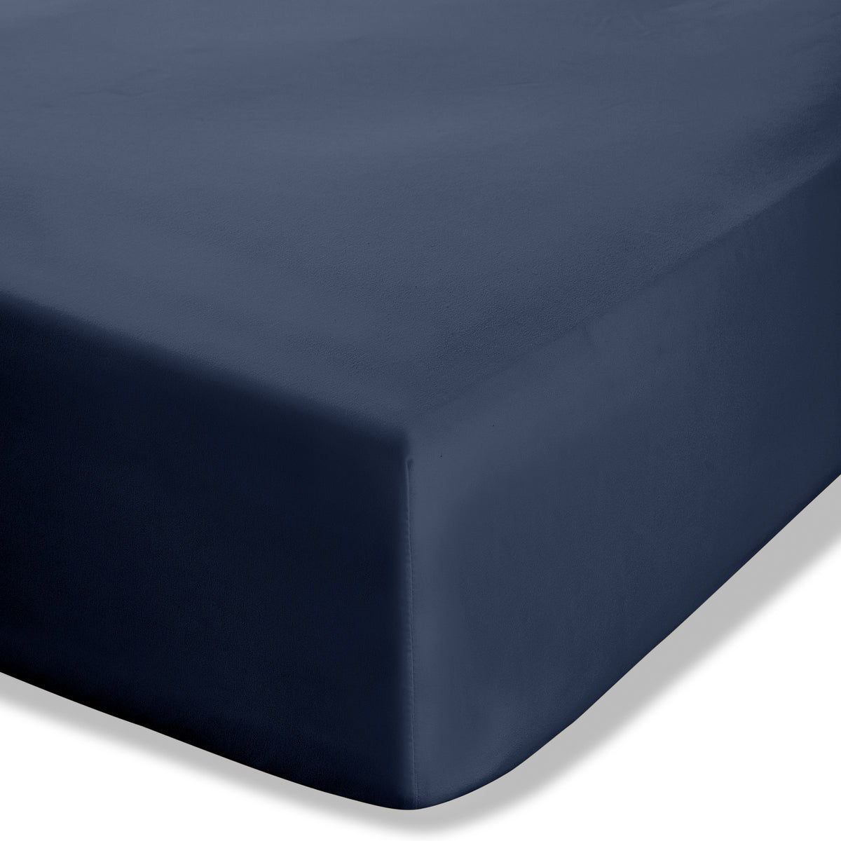 CATHERINE LANSFIELD Easy Iron Percale Single Fitted Sheet - Navy