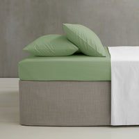CATHERINE LANSFIELD Housewife Easy Iron Percale Standard Pillowcase Pair - Sage