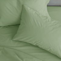 CATHERINE LANSFIELD Housewife Easy Iron Percale Standard Pillowcase Pair - Sage